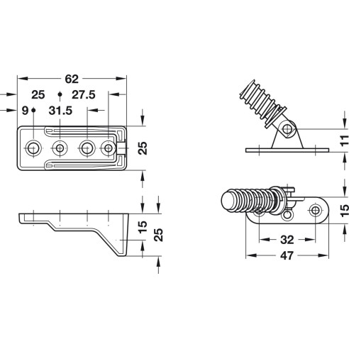 Herraje basculante, Flap-Ex, con...