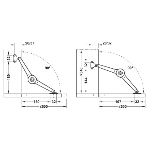 Compás para puertas con marco de...
