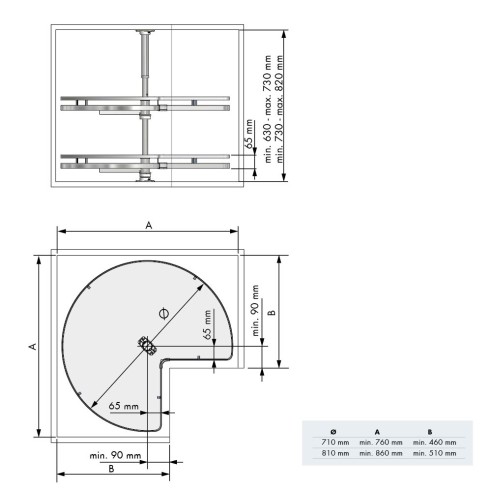 Bandeja giratoria 270º