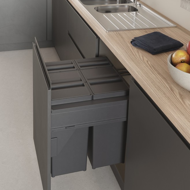 Cubo de basura ecológico con guías