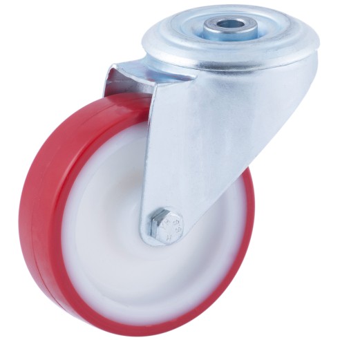 Rueda pol. rojo 150KG